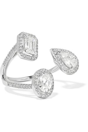 Messika | My Twin Trilogy 18-karat white gold diamond ring | NET-A-PORTER.COM