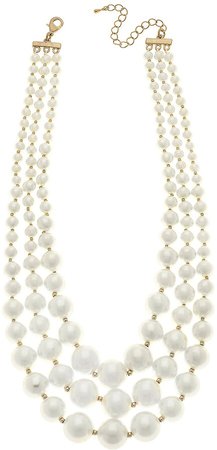 Audrey Imitation Pearl Layered Necklace