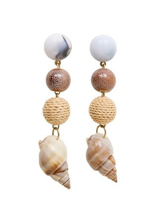 Violeta BY MANGO  Shell pendant earrings