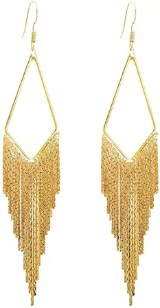 Amazon.com : gold long earrings