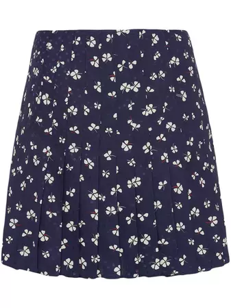 Prada floral-jacquard Pleated Mini Skirt - Farfetch