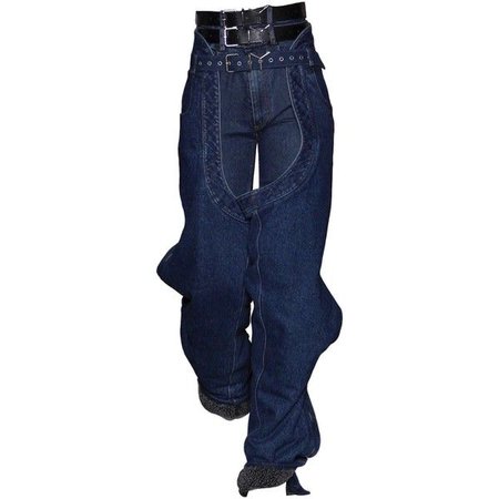 double belt jeans