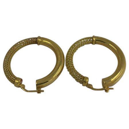 Gold Earrings 14 Karat For Sale at 1stDibs