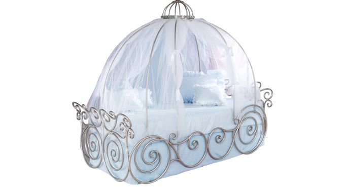 Disney Princess Metal 4 Pc Full Carriage Bed - Canopy