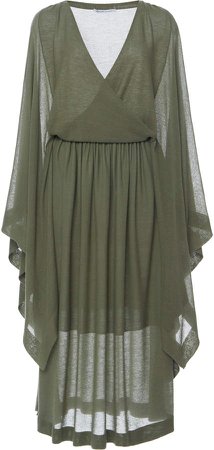 Agnona Cape-Effect Draped Knit Midi Dress Size: XS