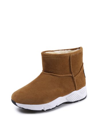 Suede Faux Fur Lined Snow Boots