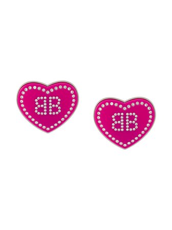 Balenciaga Rhinestone Embellished Crush Earrings 594876TZ87S Pink | Farfetch