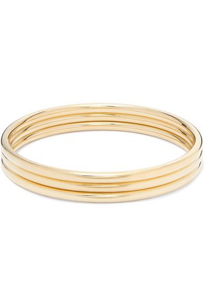 Jennifer Fisher | Set of three gold-plated bangles | NET-A-PORTER.COM