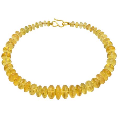 Golden Beryl and 22k Yellow Gold Necklace