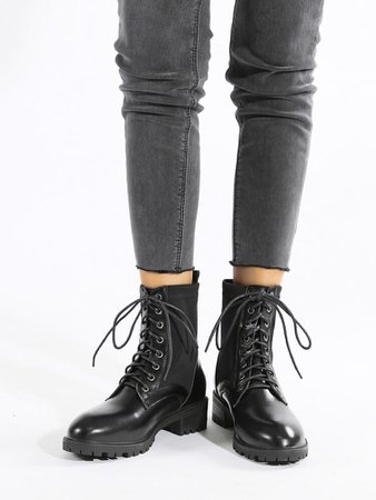 Lace Up Front Combat Boots | SHEIN USA