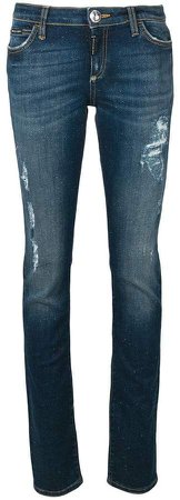 low rise ripped skinny jeans
