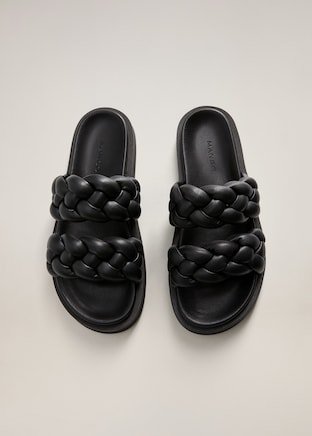 Platform braid sandal - Women | Mango USA black