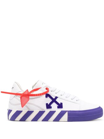 White And Purple Vulcanized Woman Sneakers