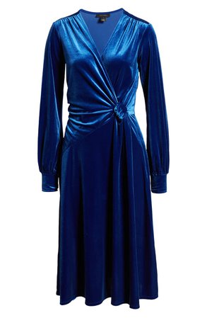 Halogen® Velvet Faux Wrap Dress | Nordstrom