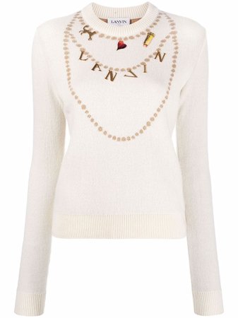 LANVIN logo-lettering sweater - FARFETCH
