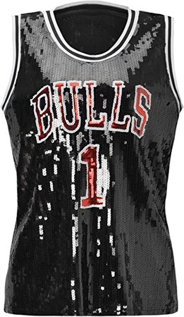 Amazon.com: Howriis Women's Black Sequins Basketball Tank Vest (One Size, Black): Clothing
