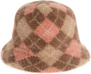 Topshop Fluffy Argyle Bucket Hat | Nordstrom