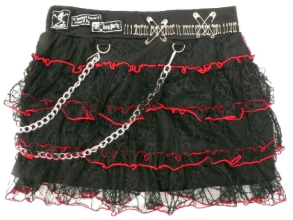 frilly lace skirt w chains