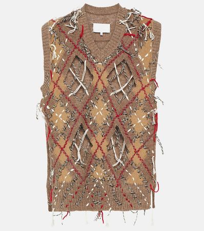 Jacquard Wool Blend Sweater Vest in Multicoloured - Maison Margiela | Mytheresa