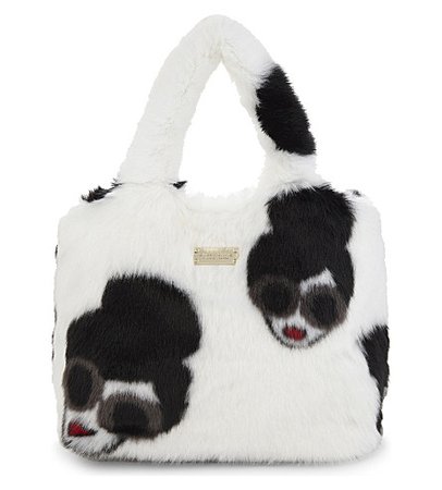 Alice And Olivia Willow Faux-Fur Tote Bag In White