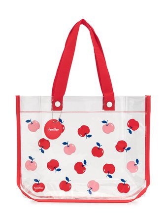 Shop red Familiar apple print tote with Express Delivery - Farfetch