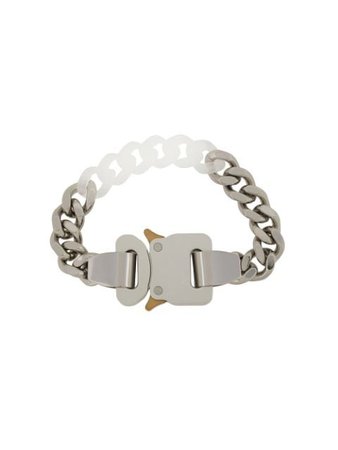 Shop silver & white 1017 ALYX 9SM chain buckle bracelet with Express Delivery - Farfetch