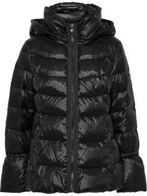 Quilted Coated-shell Down Hooded Coat