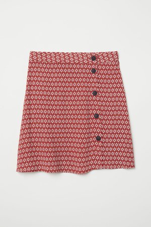 Crêped Skirt | Dark orange/patterned | WOMEN | H&M US