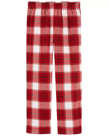 Red Kid Plaid Fleece Pajama Pants | carters.com