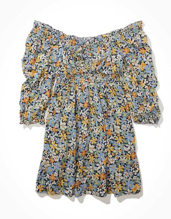 AE Floral Puff Sleeve Mini Dress