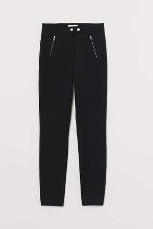 Fitted Slim-fit Pants - Black