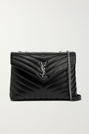 Black Loulou medium quilted leather shoulder bag | SAINT LAURENT | NET-A-PORTER