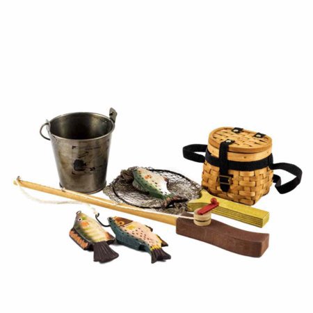 Fishing Adventure Set (Fishing Pole, Net, Pail and 3 Fish) for 18" Doll Accessories - Walmart.com