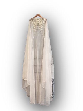 Champagne long bridal cape | Wedding shoulder train | Long wedding cape veil  Etsy