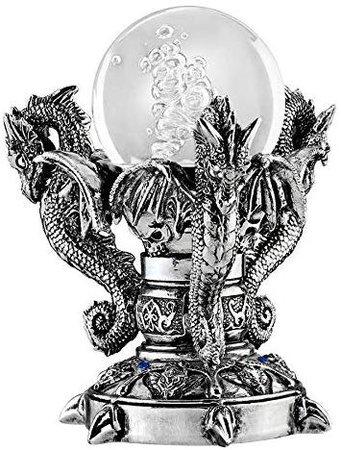 Design Toscano Dragons of Corfu Castle Gothic Decor Statue Globe Figurine, 13 cm, Polyresin and Glass, Silver Chrome: Amazon.ca: Home & Kitchen