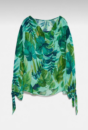Zara cowl tropical top