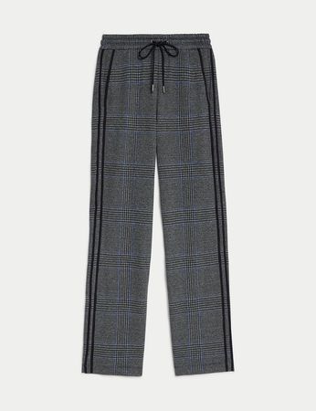 Checked Straight Leg Trousers | M&S Collection | M&S