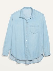 Oversized Boyfriend Tunic Jean Shirt for Women | Old Navy