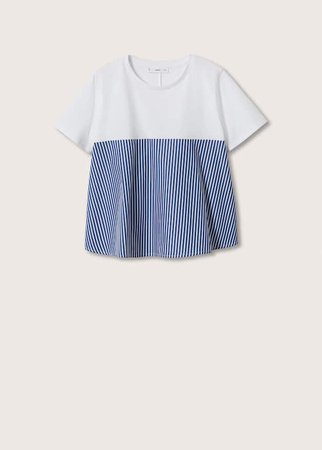 Striped 100% cotton t-shirt - Women | Mango USA