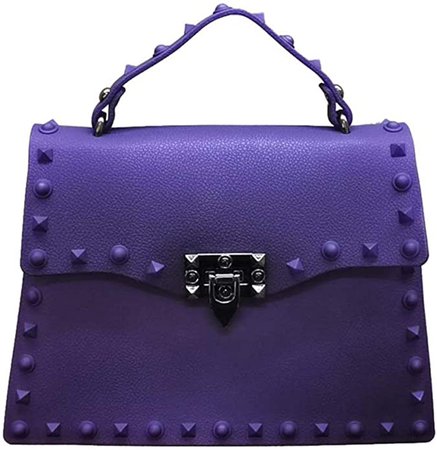 Amazon.com: Designer Rivet Top Handle Crossbody Bags Fashion Tote Clutch Purse Jelly Handbags for Women (Red): Shoes