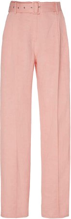 Linen Lyocell Pintuck Belted Pant