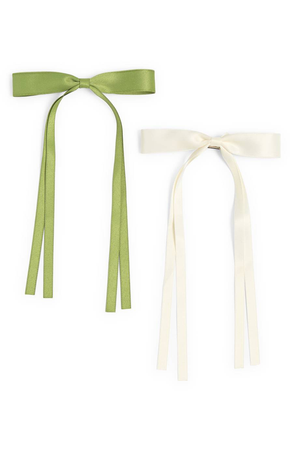 white and green bows
