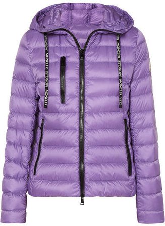 Hooded Quilted Shell Down Jacket - Purple
