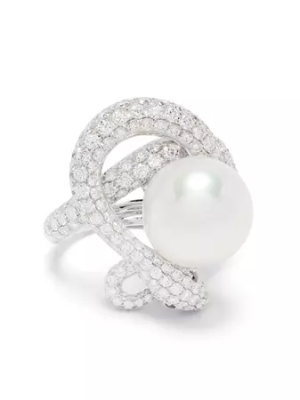 Stefere 18kt White Gold Diamond Pearl Ring - Farfetch