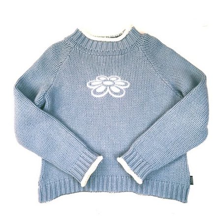 knitted blue sweater