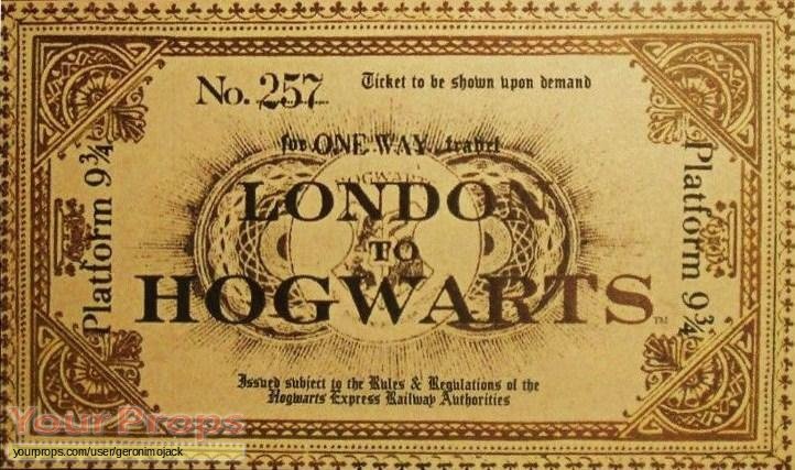 Harry Potter and the Philosopher's Stone Train Ticket replica movie prop