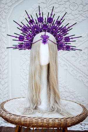 Purple Halo Headband | Headpiece diy, Halo headband, Purple crown