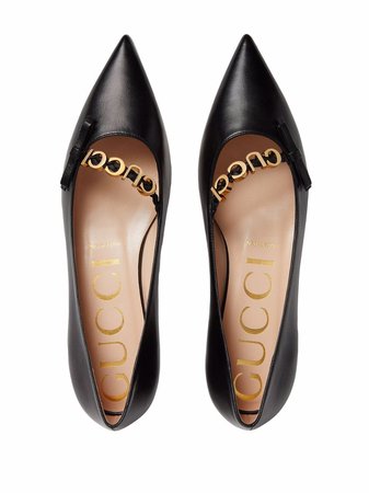 Shop Gucci logo-plaque ballerina shoes with Express Delivery - FARFETCH