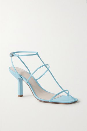 Sky blue Leather sandals | Porte & Paire | NET-A-PORTER