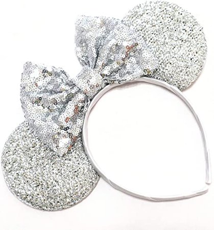 Amazon.com: Silver Mickey Ears, Sparkly Mickey Ears, Bachelorette Mickey Ears, Bridal Mickey Ears, Minnie Ears, Silver Mickey Ears: Clothing